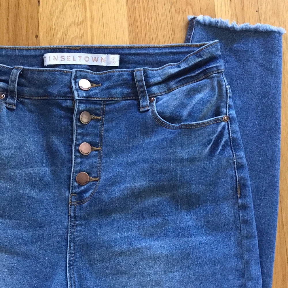 Tinseltown Juniors Button-fly Skinny Jeans